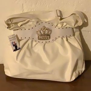 White Handbag Crown Accent NWT